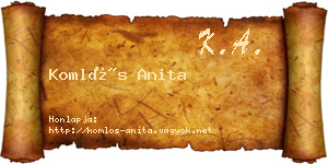 Komlós Anita névjegykártya